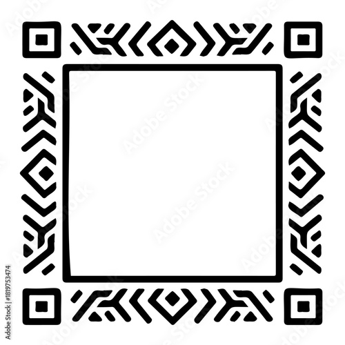 Decorative frame featuring intricate geometric patterns for art and design purposes