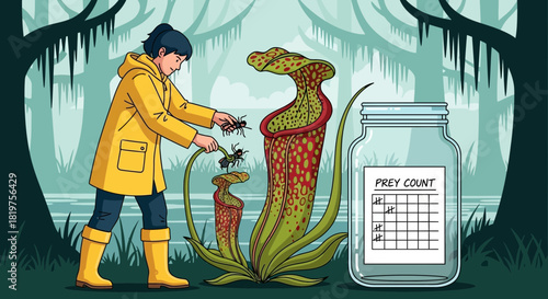Botanical Expedition: Analyzing the Diet of Pitcher Plants in a Lush Swamp Environment