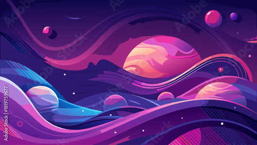 Soft gradient background in deep purple and magenta tones, blended with abstract flowing shapes and subtle glowing highlights for a dreamy modern look