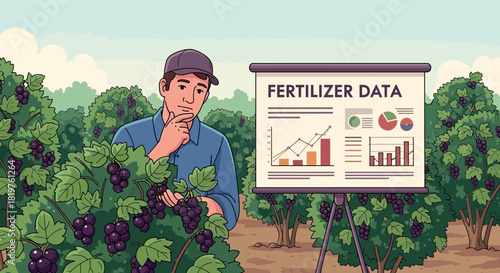 Analyzing fertilizer data for grape cultivation in a vineyard setting