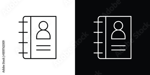 Address book icons vector template, EPS 10 for design