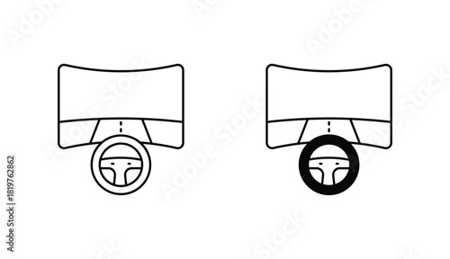 Car Simulator line icon vector stock with white background