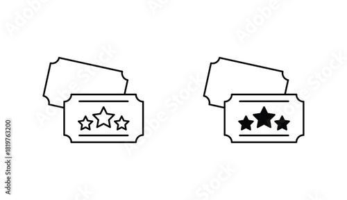 Tickets line icon vector stock with white background