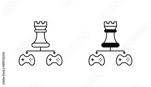 E Sport Tournament line icon vector stock with white background