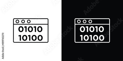 Binary code icons vector template, EPS 10 for design