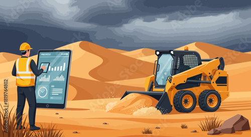 Modern construction engineering with data analytics and automated equipment use