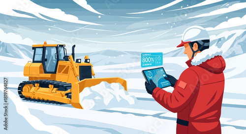 Technologically advanced snow removal operation in a remote mountainous location