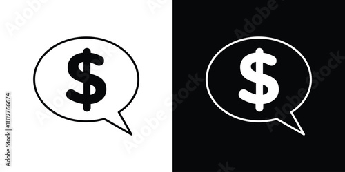 Comment dollar icons vector template, EPS 10 for design