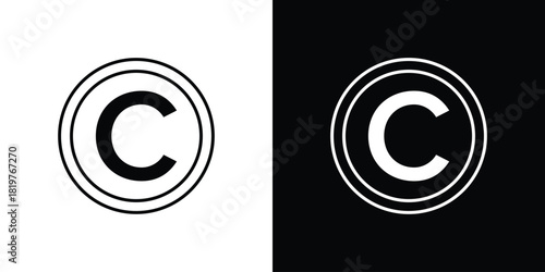 Copyright icons vector template, EPS 10 for design