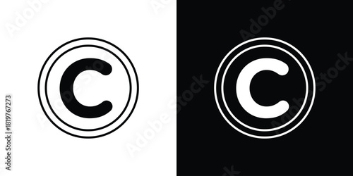Copyright icons vector template, EPS 10 for design