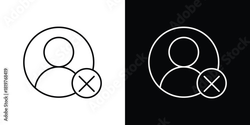 Delete user icons vector template, EPS 10 for design