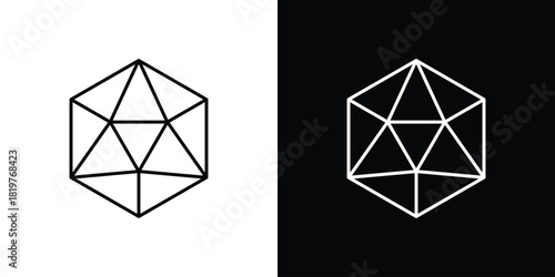 Dice d20 icons vector template, EPS 10 for design