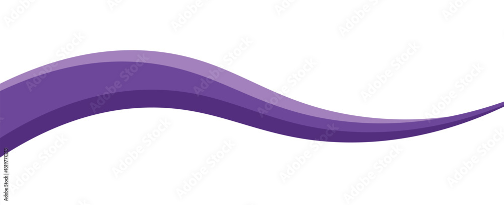 Obraz premium Purple business wave banner on white background, flat purple gradation. wavy background. vector illustration