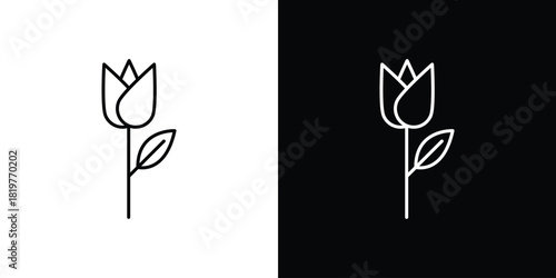 Flower tulip icons vector template, EPS 10 for design