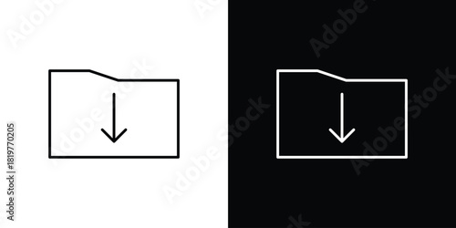 Folder download icons vector template, EPS 10 for design