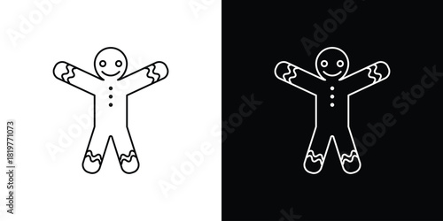 Gingerbread man icons vector template, EPS 10 for design