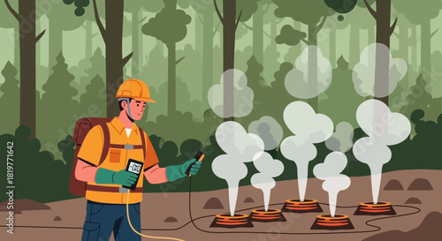 Geothermal energy assessment and environmental monitoring in a forest landscape