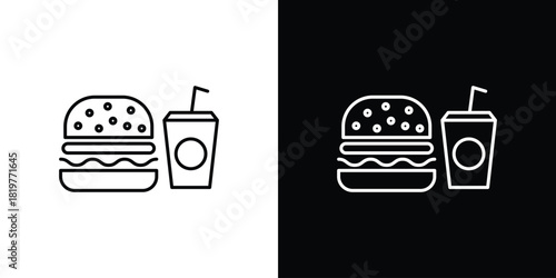 Hamburger soda icons vector template, EPS 10 for design