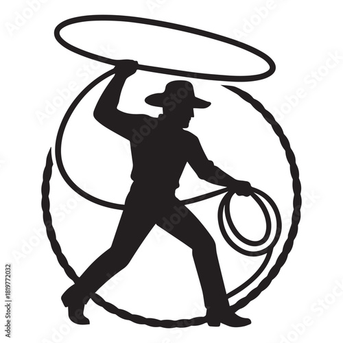 Classic cowboy rope silhouette with twisted detail