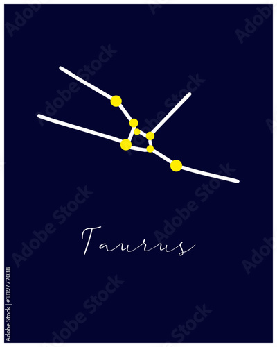 Astrological Taurus horoscope sign, astronomy constellation. Simple symbol.