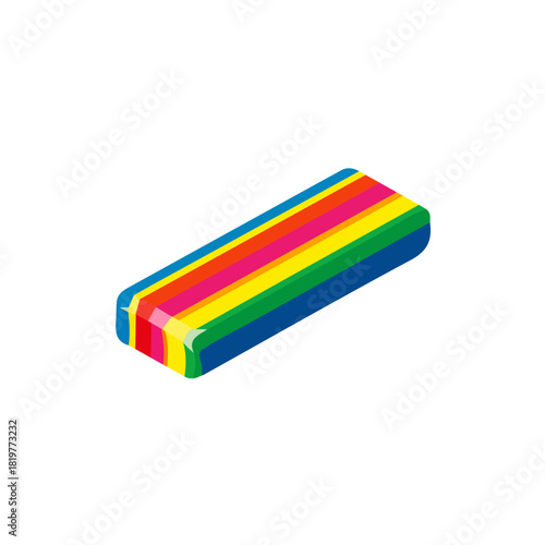 A_Simple_flat_2D_icon_rainbow_candy_strip_isolated_2D flat icon, minimalist design, simple illustration with EPS format design