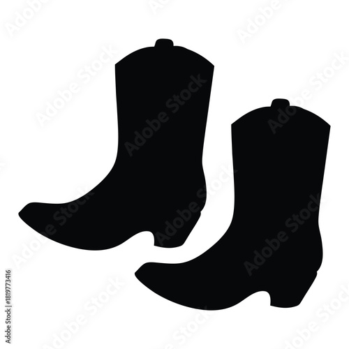 Vintage cowgirl boot silhouette with intricate floral engraving