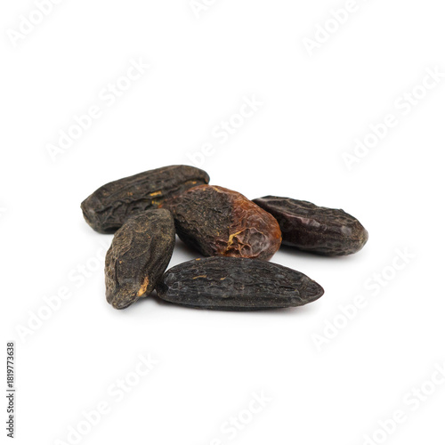 Tonka beans isolated on white background