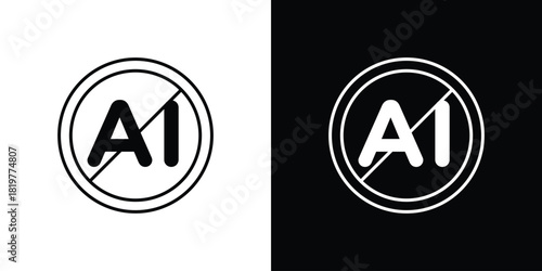 No ai sign icons vector template, EPS 10 for design
