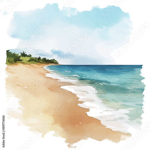 painting_of_hand_painted_beach_on_a_white_Hand-painted watercolor style, vector set available in EPS, vectorized, vegetables set