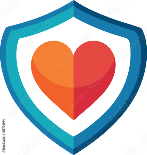 Heart inside shield icon symbolizes protection and care for health