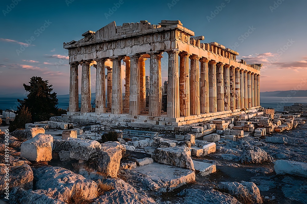 Obraz premium Ancient acropolis structure athens high resolution picture