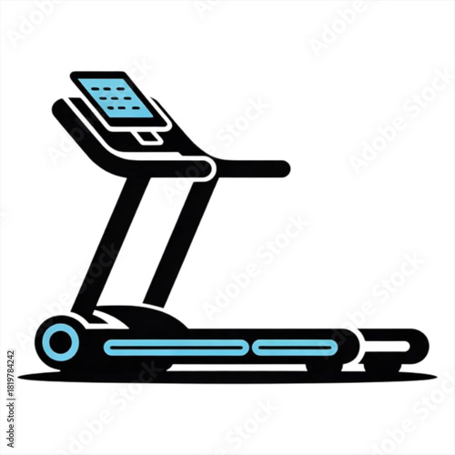 Modern treadmill icon with digital display for home gym and fitness workouts