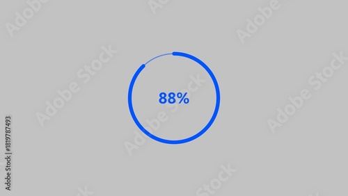 Abstract 88% number percent circle loading modern white color 4k illustration.
