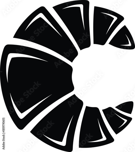 Croissant vector illustration bakery pastry breakfast food design logo art eps silhouette