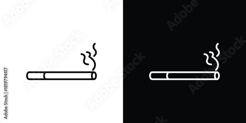 Cigarette icons vector.Editable stroke.linear style sign