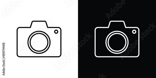 Camera icons vector.Editable stroke.linear style sign