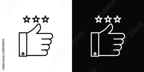 Customer feedback icons vector.Editable stroke.linear style sign