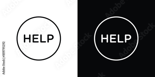 Help icons vector.Editable stroke.linear style sign