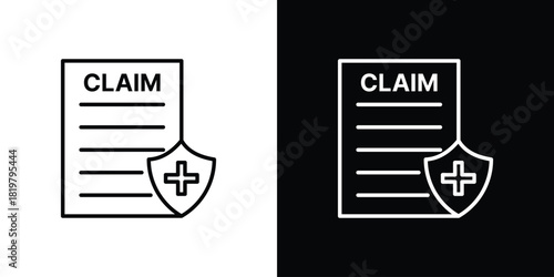 Insurance Claim icons vector.Editable stroke.linear style sign