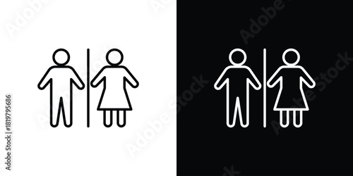 Man and woman icons vector.Editable stroke.linear style sign