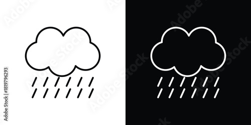Rain icons vector.Editable stroke.linear style sign