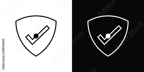 Safe icons vector.Editable stroke.linear style sign