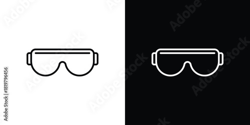 Safety goggles icons vector.Editable stroke.linear style sign