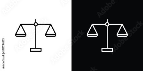 Scales of justice icons vector.Editable stroke.linear style sign