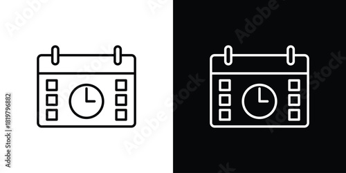 Schedule icons vector.Editable stroke.linear style sign