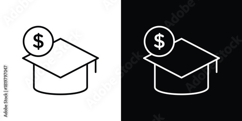 Scholarship icons vector.Editable stroke.linear style sign