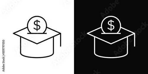 Scholarship fund icons vector.Editable stroke.linear style sign