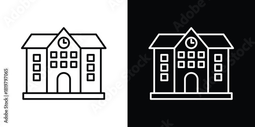 school icons vector.Editable stroke.linear style sign