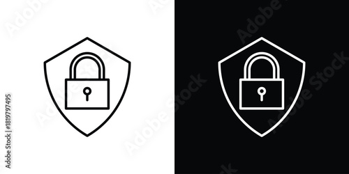 Security lock icons vector.Editable stroke.linear style sign