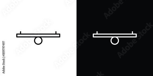 Seesaw icons vector.Editable stroke.linear style sign
